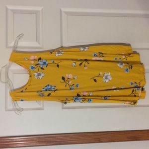 Size XL Golden Yellow Floral Tank Top